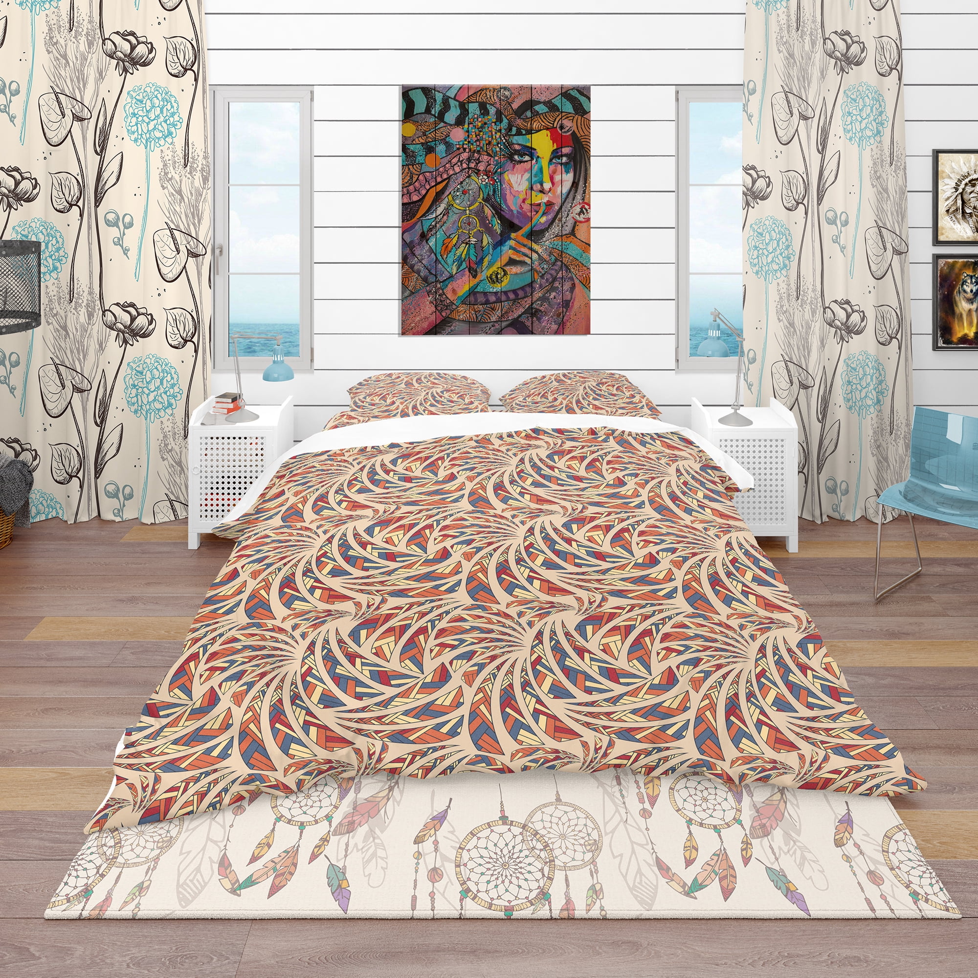 Designart 'Ethnic Pattern' Bohemian & Eclectic Duvet Cover Set