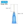 thumbnail image 2 of Agujas de dispensación de 22Ga, 102PCS, agujas de dispensación de punta roma de 1/2 pulgada con bloqueo Luer para rellenar tintas líquidas, adhesivos, aceites, azul, 2 of 7