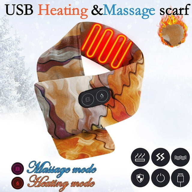 Womens' Hearting Warming Scarf FashionableSmart Mobile Power USB Charging Neck And Shoulder Winter Cold Protection And Warm Heating Massage Men And Women Scarf