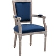 thumbnail image 2 of HOMCOM Vintage Dining Chair with High Back, Thick Sponge Padded Seat and Section Armrest with Wood Frame, Blue, 2 of 9