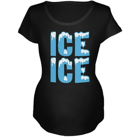 

Ice Ice Baby Black Maternity Soft T-Shirt - X-Large
