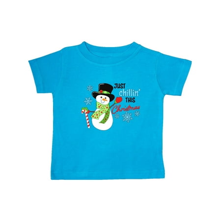 

Inktastic Just Chillin This Christmas Fun Snowman in Top Hat Gift Baby Boy or Baby Girl T-Shirt