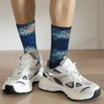 thumbnail image 5 of Goofa White Jellyfish Dansing in the Ocean Printed Men's Crew Socks, Soft Durable Breathable Moisture-Wicking with Odor Control Cotton socks, 5 of 9