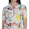 thumbnail image 6 of Moomaya Printed Short Top For Women Summer Casual Zip Collar Tee T-Shirts, 6 of 8
