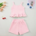 thumbnail image 5 of TOWED22 Toddler Baby Cute 2pcs Summer Outfits Sleeveless Tank Top Tee and Shorts Lovely Casual Sets Clothing(Pink,2-3 Y), 5 of 8
