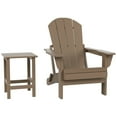 thumbnail image 4 of Polytrends  Laguna Hdpe All Weather Outdoor Patio Foldable Adirondack Chair With Side Table (2-Piece Set) Weathered Wood, 4 of 5