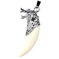 thumbnail image 2 of Colgante de personalidad de diente con cabeza de de color plateado stable vintage Brave Male Popular Cool ORNAMENT JOYERÍa de moda Fernando Collar de los hombres del diente lobo, 2 of 8