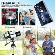 QUNSE 70mm Telescopes for Kids Adults Beginners, 40X-150X Potable Telescope with Adjustable Tripod,Mobile Phone Adapter