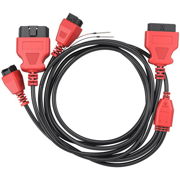 XTOOL 12 8 FCA Adapter Cable Bypass SGW Module for Chrysler for Dodge for Jeep Vehicles (2018 ), Compatible with X100 PAD3/D9S/D8/D7/IP819/IP616, Red OBD2 Diagnostic Connector