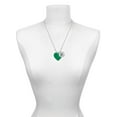 thumbnail image 3 of Delight Jewelry Acrylic 1" Green Heart Silvertone Script Initial Disc - N - Charm Necklace, 20"+3", 3 of 4