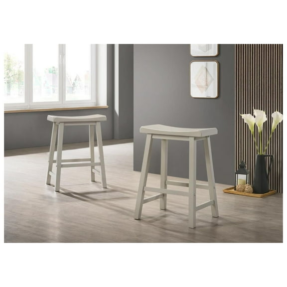Set 17.5" of 2 Alonzo Light Gray Backless Ergonomic Counter Height Stool