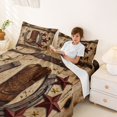 thumbnail image 3 of jejeloiu Rustic Cowboy Boot Bed Sheets Kids,Wooden Star Print King Sheets,4pcs, 3 of 6