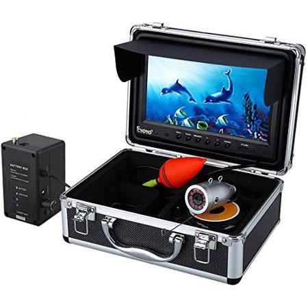 Underwater Fishing Camera Portable Video Fish Finder 1000TVL Waterproof Camera Underwater DVR Video Fish Cam w/ 12pcs Infrared Lights for Boat  Lake  Ice Fishing