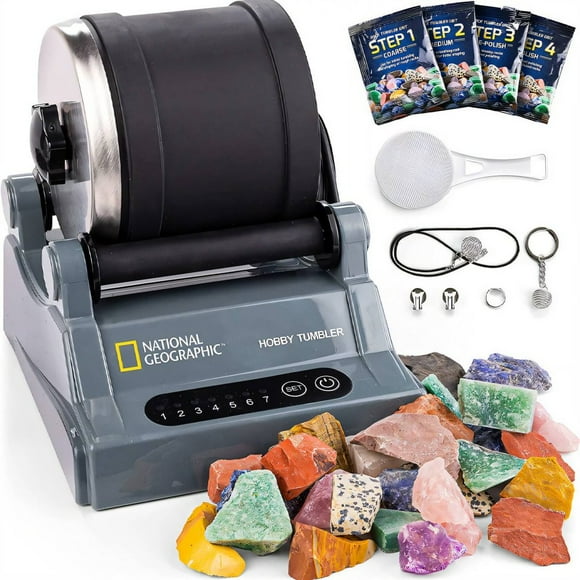 MesaSe Rock Polisher Diy Rock Tumbler for Kids Science Experiment Kit Rock Tumbler Parent-Child Interaction Tool Rock Polisher Stone Polisher