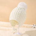 thumbnail image 5 of OYXSER Toddler Baby Winter Hat Warm Fleece Lined Knit Kids Hat with Earflap Pom Pom Beanie Knit Cap Boys Girls, 0-3 Years, 5 of 9