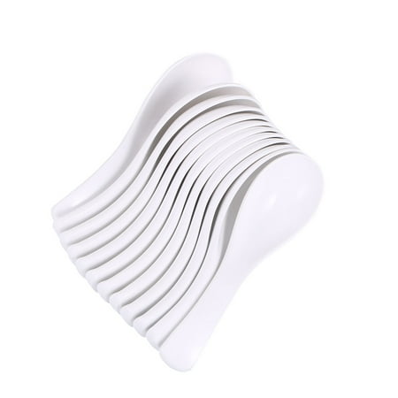 

12PCS A5 Melamine Spoon Broken-resistant Soup Spoon Imitation Porcelain Seasoning Spoon for Kitchen Restaurant Hotel