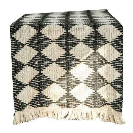 

JFY Table Runner with Tassel Anti-Scratch Ornamental Rhombic Lattice Table Cover Household Supply