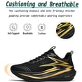 thumbnail image 2 of Men's Lightweight Arch Support Fashion Sneakers Breathable Shock-Absorbing Running Shoes Rebound Casual Walking Shoes Black 7.5 US, 2 of 7