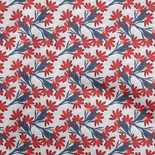 oneOone Georgette Viscose Red Fabric Floral Craft Projects Decor Fabric Printed By The Yard 42 Inch Wide