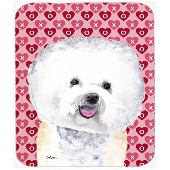 Bichon Frise Hearts Love And Valentines Day Mouse Pad, Hot Pad Or Trivet