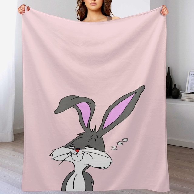 Manta de Bugs Bunny, súper suave, acogedora y cálida manta de felpa para niños y niñas, mantas de franela ligeras y difusas para sofá, cama, viajes, camping, regalos de 50 x 40 pulgadas