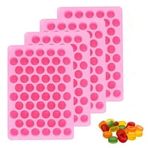 MODANU 4 Pcs Gummy Molds Silicone for Keto Snacks, 55-Cavity Round Shape Mold for Apple Cider Vinegar Gummies Candy Making Supplies, Pink