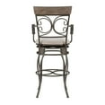 thumbnail image 6 of Linon Bryson Big And Tall Metal Arm Swivel Barstool Round Padded Seat in Pewter, 6 of 18