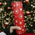thumbnail image 5 of Christmas Tumbler with Lid and Straw Merry Christmas Red Snowflake Holiday Skinny Coffee Mug 20 oz Snowman Christmas Tree Santa Cup Crazy Merry Christmas Mom, 5 of 6