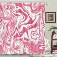 thumbnail image 3 of Aesthetic 70S Abstract Wavy Swirl Shower Curtain,Cute Pink Marble Bath Curtain, Modern Ombre Retro Boho Minimal Bathroom Accessories Groovy Teen Girls Bathroom Curtain Liner Set Hooks, 3 of 6