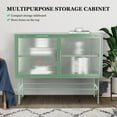 thumbnail image 2 of Modern Sideboard Console Table With 2 Fluted Tempered Glass Doors Adjustable Shelf For Dinning Room Living Room, 2 of 9