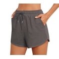 thumbnail image 3 of Asklazy Womens Sweat Shorts with Pockets Cotton Trendy Drawstring Summer Workout Running Casual Lounge Athletic Shorts for Women,Back to School,Dark Grey,L, 3 of 10