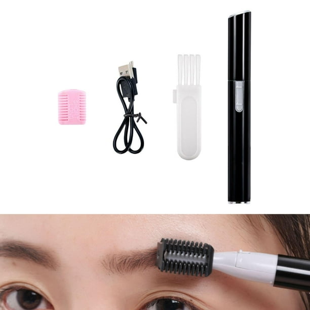 Recortador de cejas eléctrico Recargable por USB Indoloro Portátil Eliminación de facial indoloro para melocotón-Fuzz Labio Cara Negro Yinane Recortadora de cejas eléctrica
