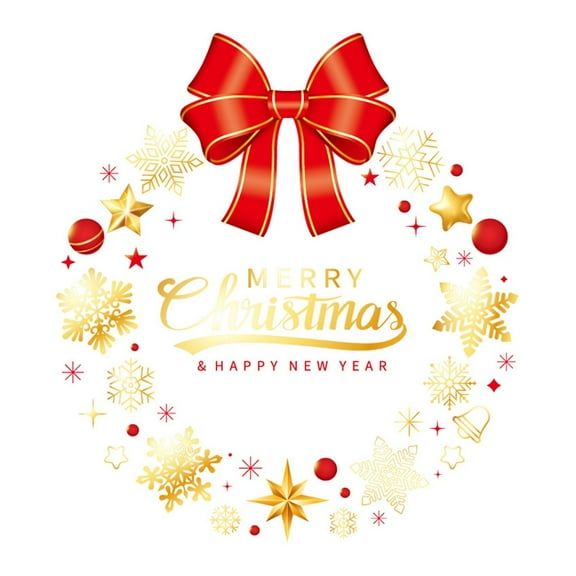 Christmas Window Stickers – Festive Reusable Decals with Bows & Wreaths for Shop Doors, Glass, Mirrors & Holiday Decoration