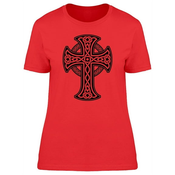 Black Cross In Celtic Art T-Shirt Women -Image by Shutterstock, Female Medium