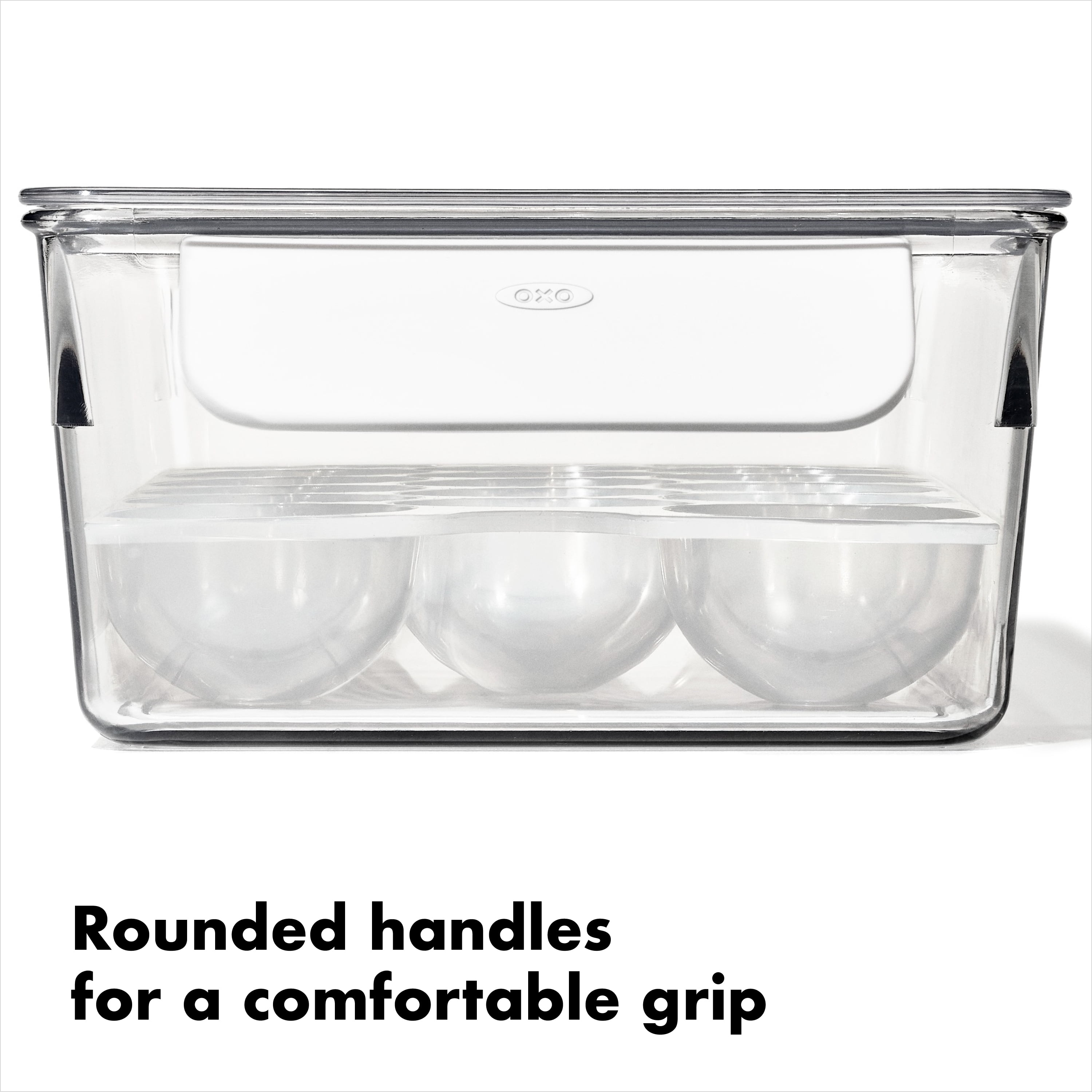 OXO Refrigerator Organizer 20-Count Egg Container with Removable Tray, Clear