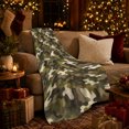 thumbnail image 3 of Woodland Camouflage Hunting Scene, Peaceful Mountain Lake Scene, Warm Flannel Blanket for Cabin and Lodge with Detailed Artwork, Outdoor Lovers autumn celebration Gift, Festive Home Decor, 3 of 9
