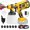 Yellow, variant on Sprayer, 650W Cordless with 2 , 6 Brass Nozzles & 3 Patterns, Electric Sprayer for House Painting Graffiti Wall Fence Furniture DIY Projects
