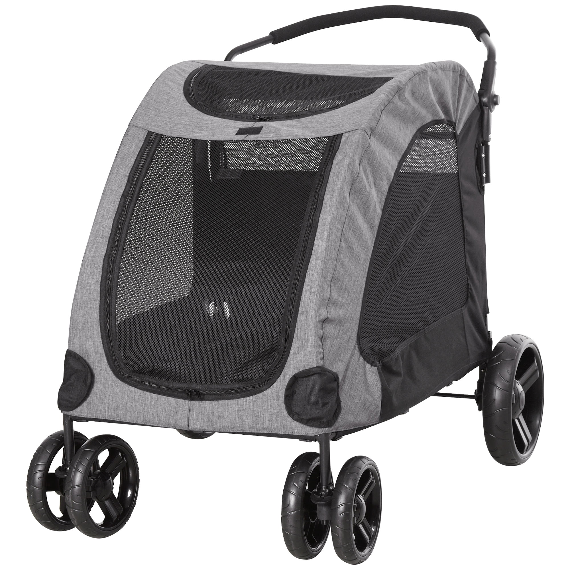 PawHut Foldable Dog Stroller with Storage Pocket, Oxford Fabric for
