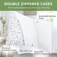thumbnail image 4 of Viewstar Pillows for Sleeping 2 Pack Cooling Shredded Memory Foam Pillows King Size, Height Adjustable Medium Firm Bed Pillows , Zippered Bamboo Fiber Cover(20"x 36"), 4 of 6