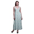 thumbnail image 1 of Bimba Robe Longue Chic Imprimée Teinture sur Nœuds pour Femmes Boho Été Maxi Plage - Très Petit, 1 of 5
