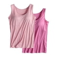 thumbnail image 6 of SNOWSONG Shelf Bra Tank Tops for Women Women's Stretch Camisole with Chest Pad Vest Underwear, Camisoles with Built in Bra, Plus Size Camisoles, Tank Tops for Women 2Pcs Vest Pink 4XL, 6 of 6