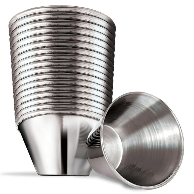 Vasos de condimentos Stock Your Home de acero inoxidable de 75 ml (paquete de 12)