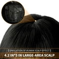 thumbnail image 2 of 14" Hair Topper with Bangs Clip in Top Extensions 200% Density Silk Base Top Hairpieces Straight Crown Wiglet for Thinning  Hair Women, 2 of 13