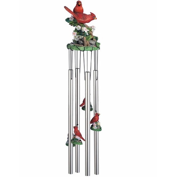 FC Design 23" Long Northern Cardinals Round Top Wind Chime Garden Patio Decoration
