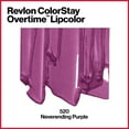 thumbnail image 2 of Revlon ColorStay Overtime Lipcolor, Dual Ended Longwearing Liquid Lipstick with Clear Lip Gloss, with Vitamin E, 520 Neverending Purple, 0.07 fl oz, 2 of 7