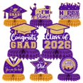 thumbnail image 1 of 8 Pieces Class of 2025 Graduation Table Decorations - 2025 Congrats Grad Honeycomb Centerpieces Graduations Table Toppers Decor for 2025 Graduation Party Decorations Favor Supplies Purple and Gold, 1 of 5