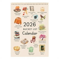 2026 Bucket List Calendar, 12 Months Spiral Wire Bound Wall Calendar, Bucketlist Calendars, Wall Calendar for Planning Home Decor (A)