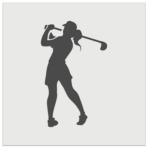 Woman Swinging Golf Club DIY Cookie Wall Craft Stencil - 5.5 Inch