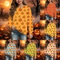 thumbnail image 6 of Staki Cute Halloween Shirts Toddler Girl Halloween Crewneck Sweatshirt Long Sleeve Print Graphic Kid Pullover Tops(Pink,5-6Years), 6 of 9