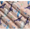 thumbnail image 3 of Soimoi Pink Cotton Poplin Fabric Shell & Whale Fish Ocean Printed Craft Fabric by the Yard 58 Inch Wide, 3 of 7